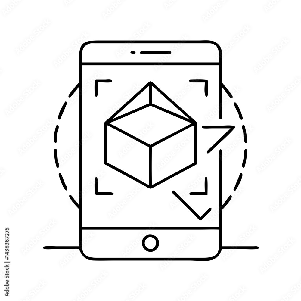 augmented reality icon, augmented reality line art - simple line art of augmented reality, perfect for augmented reality logos and icons augmented reality icon, augmented reality line art - simple line art of augmented reality, perfect for augmented reality logos and icons