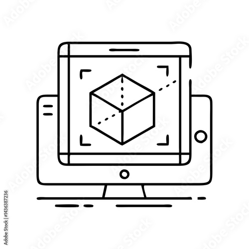 augmented design icon, augmented design line art - simple line art of augmented design, perfect for augmented design logos and icons