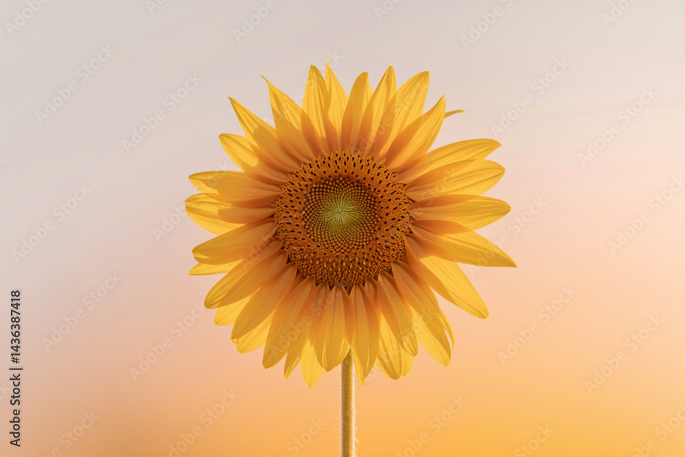 Obraz premium A single yellow sunflower is the main focus of the image