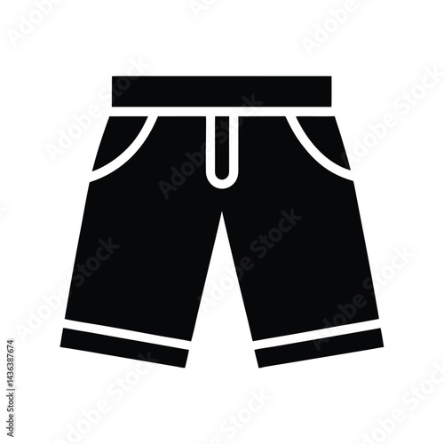 bermuda shorts with cuffed hem icon vector illustration