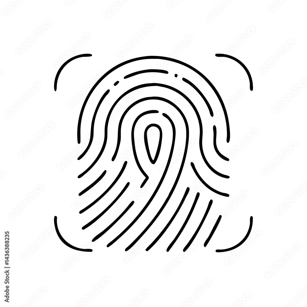 biometric security icon, biometric security line art - simple line art of biometric security, perfect for biometric security logos and icons biometric security icon, biometric security line art - simple line art of biometric security, perfect for biometric security logos and icons