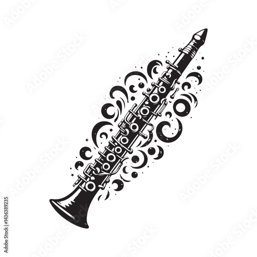 Graceful Woodwind: A Captivating Collection of Oboe Vector Silhouettes Highlighting the Sleek Shape, Rich Sound, and Timeless Beauty of This Classic Woodwind Instrument.