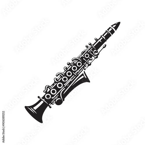 Graceful Woodwind: A Captivating Collection of Oboe Vector Silhouettes Highlighting the Sleek Shape, Rich Sound, and Timeless Beauty of This Classic Woodwind Instrument.