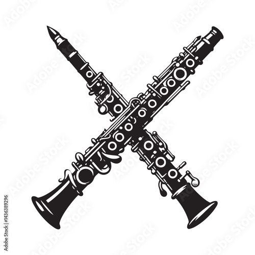 Graceful Woodwind: A Captivating Collection of Oboe Vector Silhouettes Highlighting the Sleek Shape, Rich Sound, and Timeless Beauty of This Classic Woodwind Instrument.