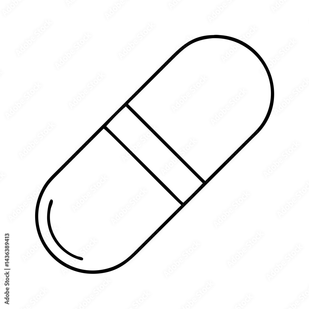 capsule icon, capsule line art - simple line art of capsule, perfect for capsule logos and icons capsule icon, capsule line art - simple line art of capsule, perfect for capsule logos and icons