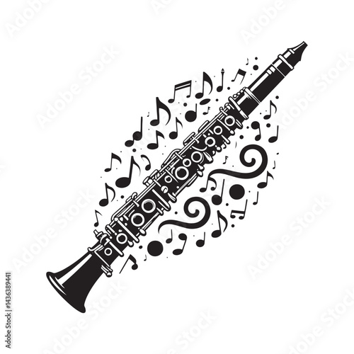 Graceful Woodwind: A Captivating Collection of Oboe Vector Silhouettes Highlighting the Sleek Shape, Rich Sound, and Timeless Beauty of This Classic Woodwind Instrument.