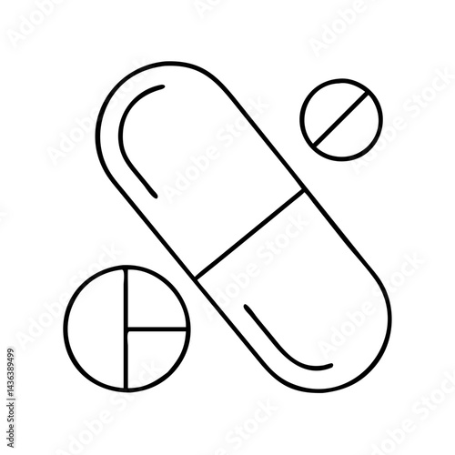 capsule icon, capsule line art - simple line art of capsule, perfect for capsule logos and icons