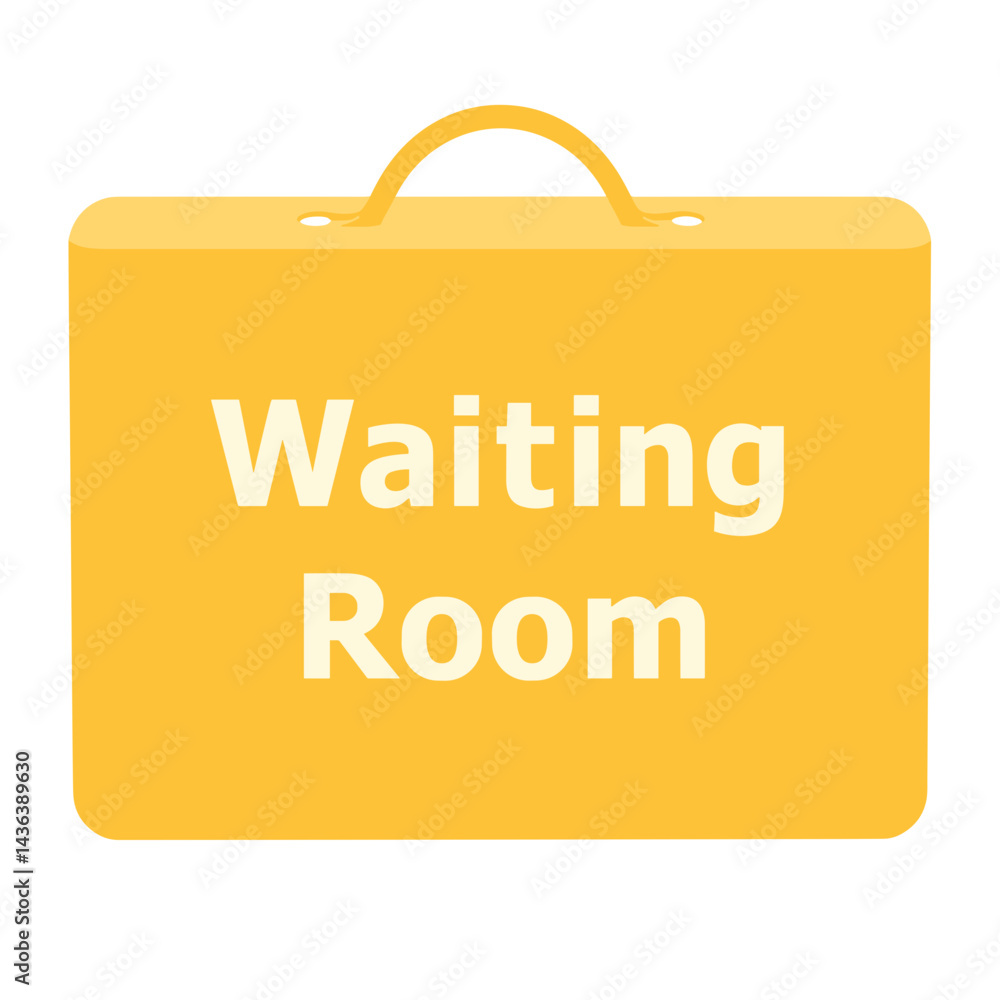 Waiting Room Sign in Yellow Minimalist Design Waiting Room Sign in Yellow Minimalist Design