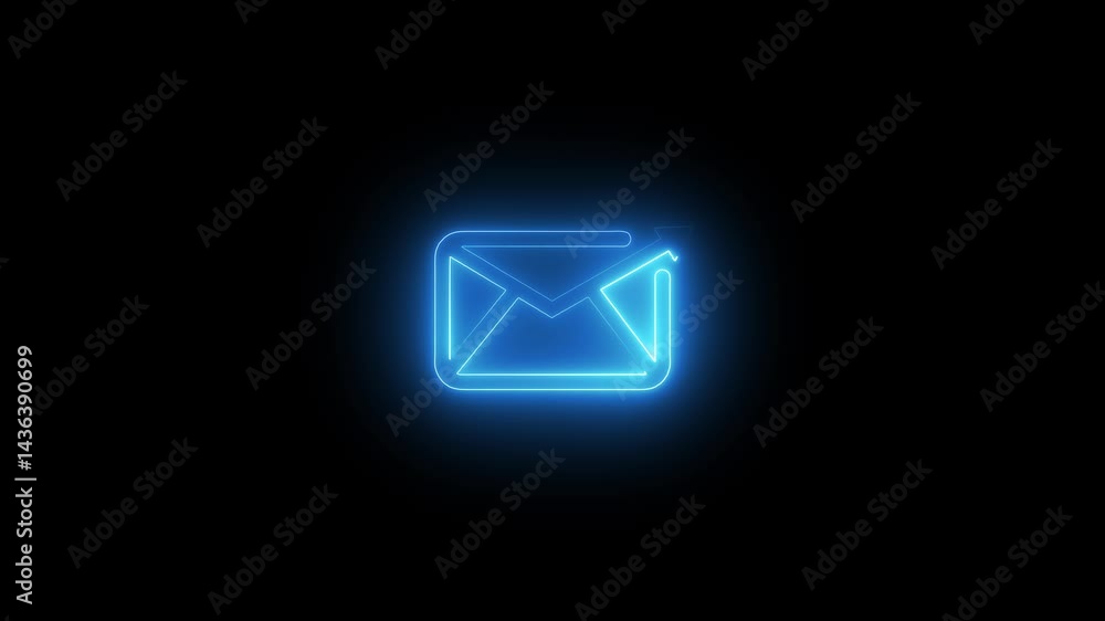 glowing line message reply icon animation. mail reply, SMS box icon glowing line message reply icon animation. mail reply, SMS box icon