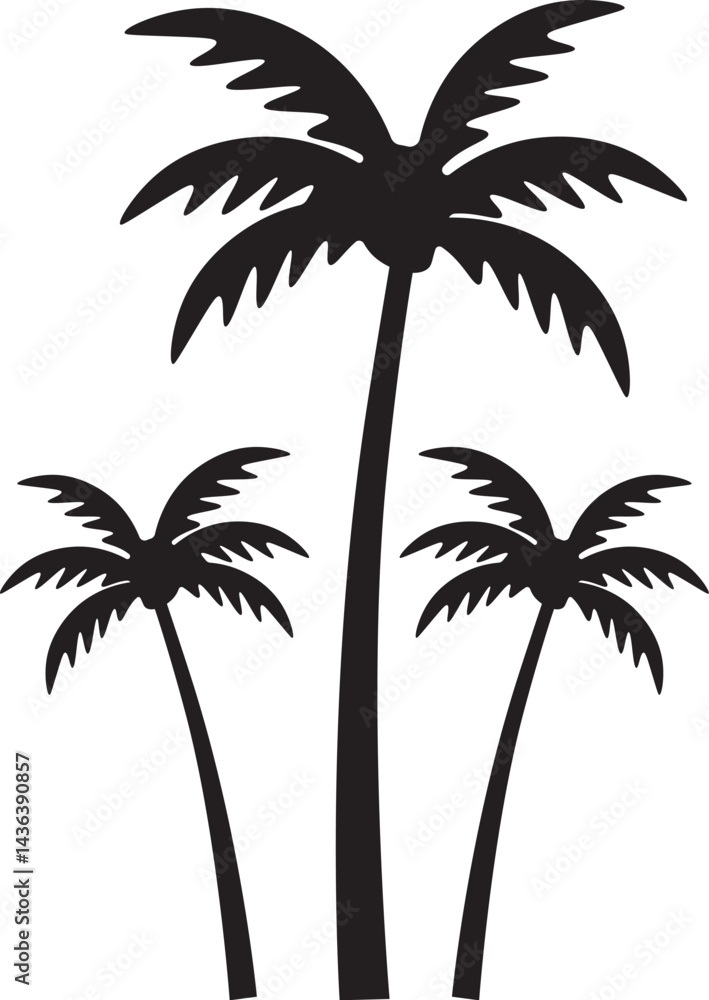 Fototapeta premium Silhouette palm tree design.