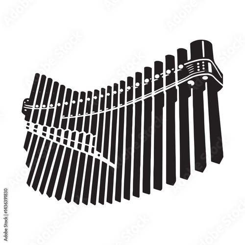 Andean Harmony: A Beautiful Collection of Pan Flute Vector Silhouettes Celebrating the Unique Shape, Melodic Sound, and Cultural Significance of This Timeless Wind Instrument.