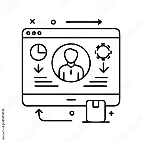 crm icon, crm line art - simple line art of crm, perfect for crm logos and icons