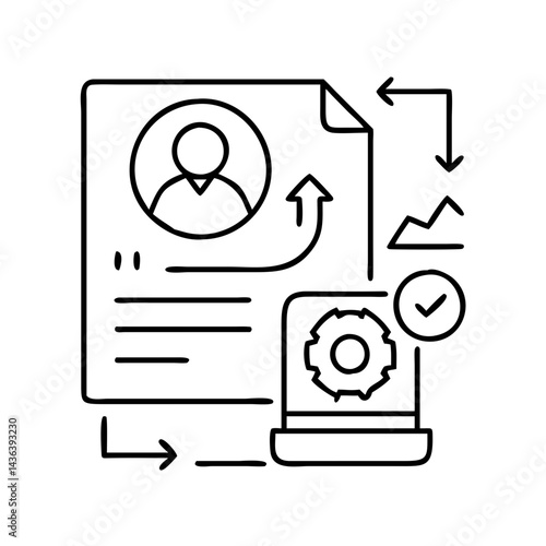 crm icon, crm line art - simple line art of crm, perfect for crm logos and icons