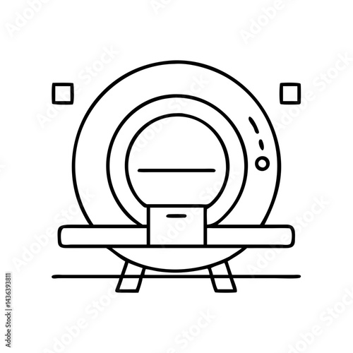 ct scanner icon, ct scanner line art - simple line art of ct scanner, perfect for ct scanner logos and icons