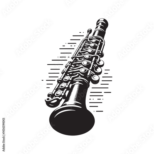 Bright and Lively: A Stunning Collection of Piccolo Vector Silhouettes Showcasing the Sleek Shape, High-Pitched Sound, and Expressive Beauty of This Iconic Woodwind Instrument.