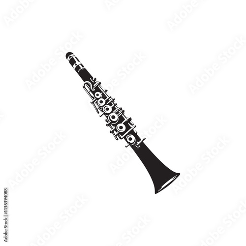 Bright and Lively: A Stunning Collection of Piccolo Vector Silhouettes Showcasing the Sleek Shape, High-Pitched Sound, and Expressive Beauty of This Iconic Woodwind Instrument.
