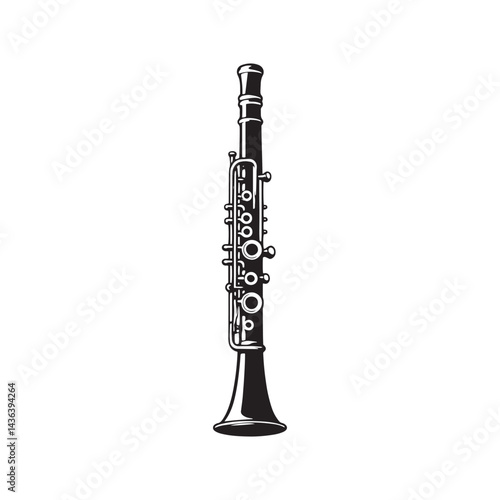 Bright and Lively: A Stunning Collection of Piccolo Vector Silhouettes Showcasing the Sleek Shape, High-Pitched Sound, and Expressive Beauty of This Iconic Woodwind Instrument.