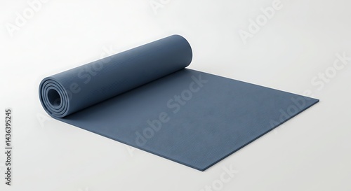 Realistic Yoga Mat Rolled Up Isolated on White Background