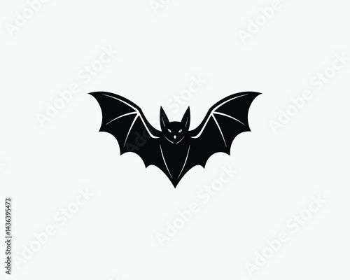 Bat Flying Outline Illustration