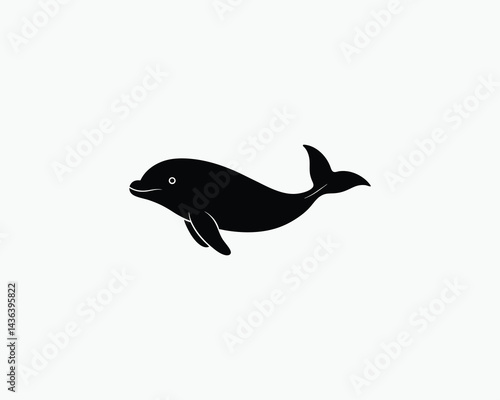 Beluga Whale Simple Vector Drawing