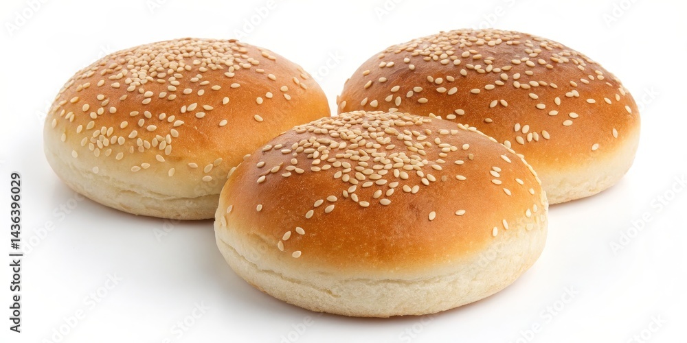 Three Sesame Seed Buns Close-up Food Photography, Bakery, Baking, Bread, ,bun,sesame Three Sesame Seed Buns Close-up Food Photography, Bakery, Baking, Bread, ,bun,sesame