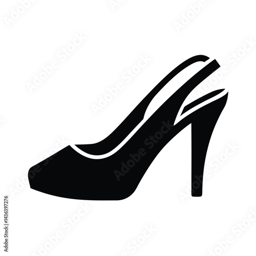 slingback heels with open back icon vector illustration