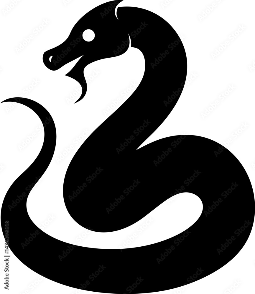 Fototapeta premium Anaconda icon Silhouette vector on transparent background