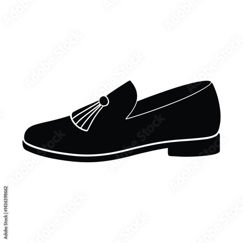 suede loafers with tassel detail icon vector illustration