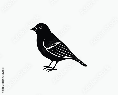 Canary Bird Singing Outline Art