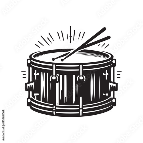 Rhythmic Precision: A Dynamic Collection of Snare Drum Vector Silhouettes Celebrating the Bold Shape, Crisp Sound, and Essential Role of This Iconic Percussion Instrument.