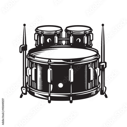 Rhythmic Precision: A Dynamic Collection of Snare Drum Vector Silhouettes Celebrating the Bold Shape, Crisp Sound, and Essential Role of This Iconic Percussion Instrument.