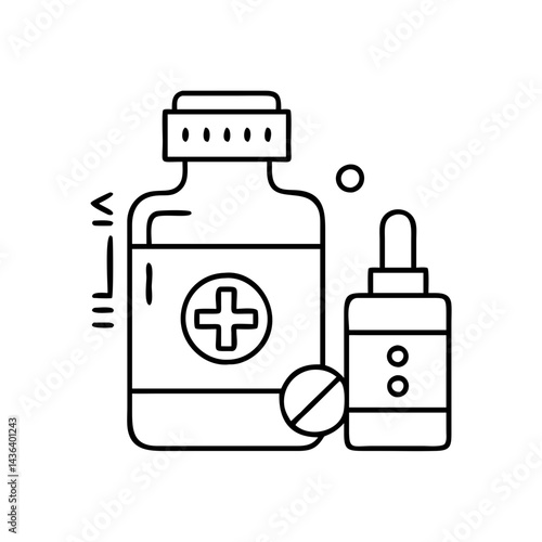 medicine dispenser icon, medicine dispenser line art - simple line art of medicine dispenser, perfect for medicine dispenser logos and icons