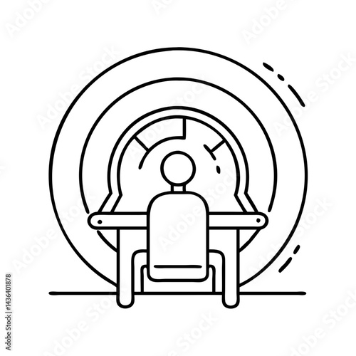 mri scanner icon, mri scanner line art - simple line art of mri scanner, perfect for mri scanner logos and icons