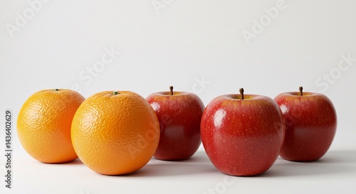 Apples and oranges still life fresh fruit healthy eating concept