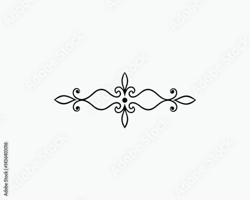 Decorative Divider Line Simple Curve Vector Illustration 