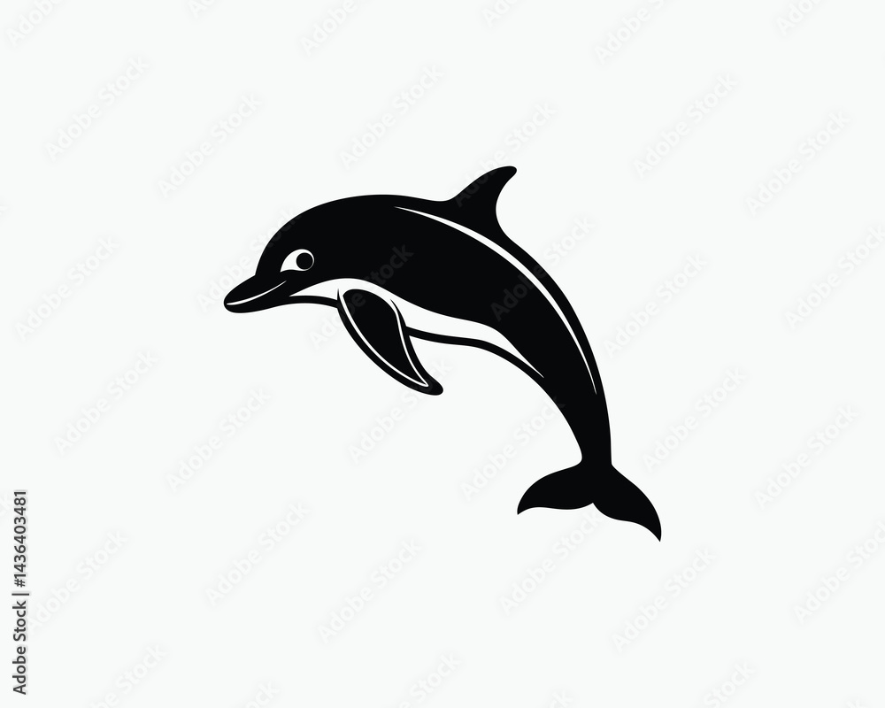 Fototapeta premium Dolphin Jumping Ocean Animal Vector Illustration Design 