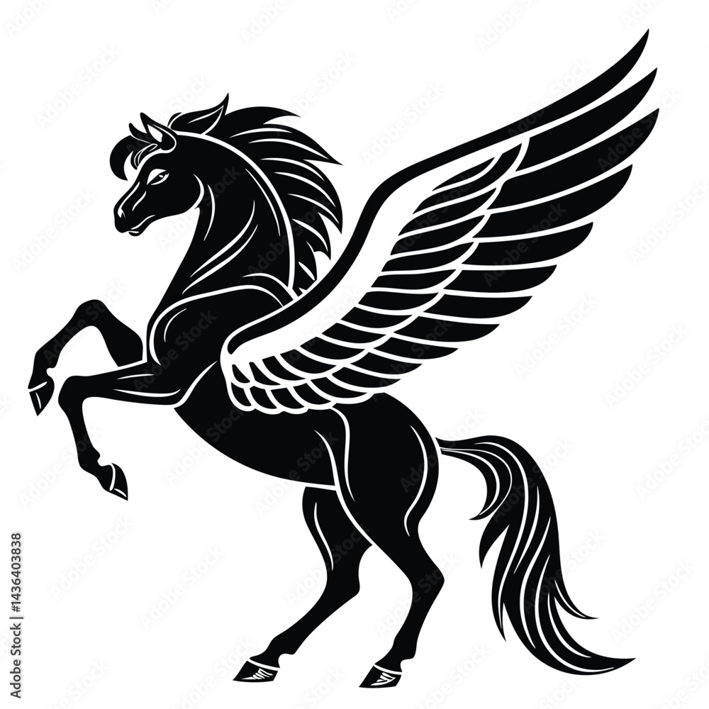Fototapeta premium Majestic Pegasus Silhouette