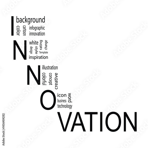     Word Cloud with Innovation background design.