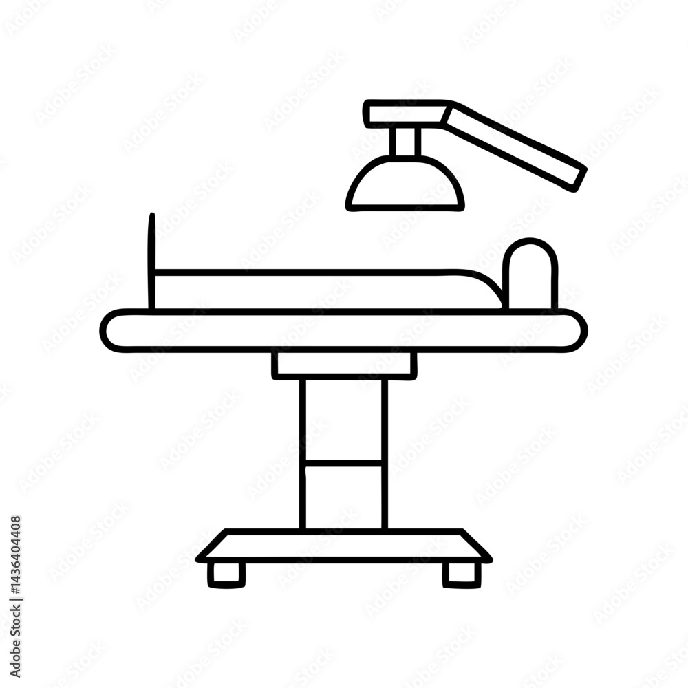 operating table icon, operating table line art - simple line art of operating table, perfect for operating table logos and icons operating table icon, operating table line art - simple line art of operating table, perfect for operating table logos and icons