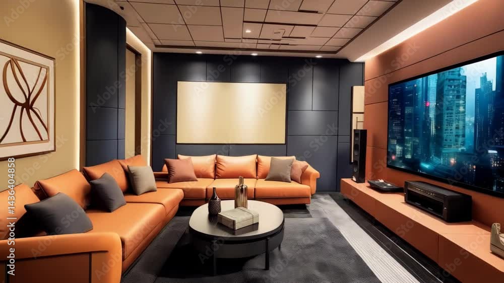 Discover elegant condo design with smart tech and quality furnishings in a stunning cyberpunk-inspired living room Discover elegant condo design with smart tech and quality furnishings in a stunning cyberpunk-inspired living room
