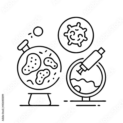 pathology icon, pathology line art - simple line art of pathology, perfect for pathology logos and icons