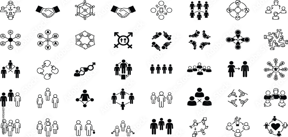 gender equality, community teamwork, diversity and collaboration Icon gender equality, community teamwork, diversity and collaboration Icon