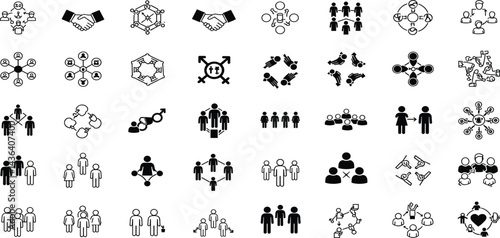 gender equality, community teamwork, diversity and collaboration Icon 