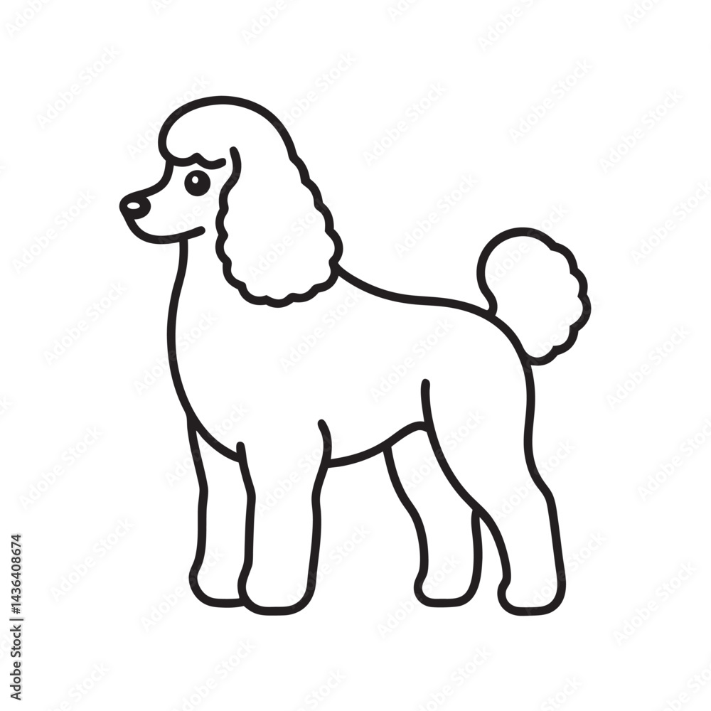 Poodle Fancy Breed Outline Vector Poodle Fancy Breed Outline Vector
