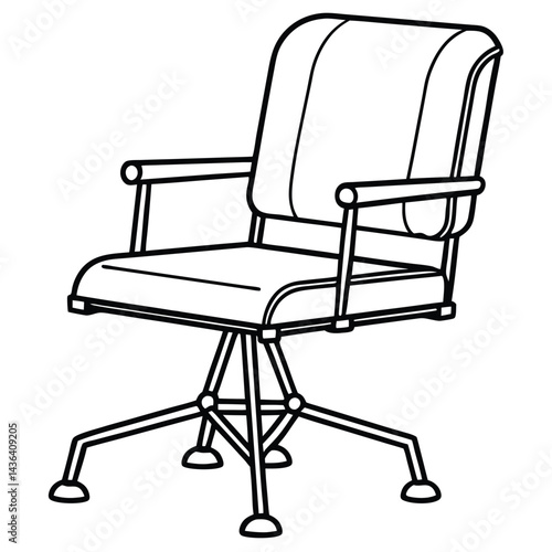 Camping Chair And Table Foldable gear and outdoor furniture Vector Silhouette line art illustration 