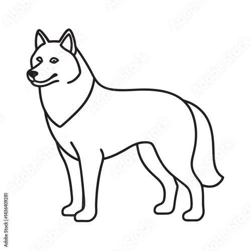 Siberian Husky Winter Dog Outline