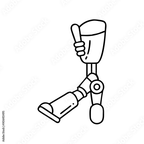 prosthetic limb icon, prosthetic limb line art - simple line art of prosthetic limb, perfect for prosthetic limb logos and icons