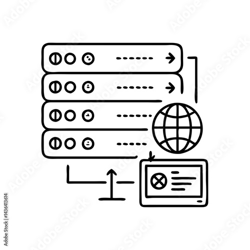 proxy server icon, proxy server line art - simple line art of proxy server, perfect for proxy server logos and icons