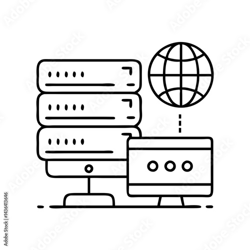 proxy server icon, proxy server line art - simple line art of proxy server, perfect for proxy server logos and icons
