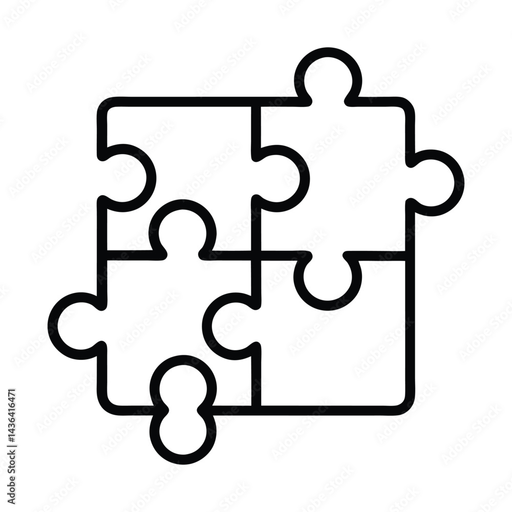 Four-Piece Jigsaw Puzzle Illustrates Teamwork and Collaboration Four-Piece Jigsaw Puzzle Illustrates Teamwork and Collaboration